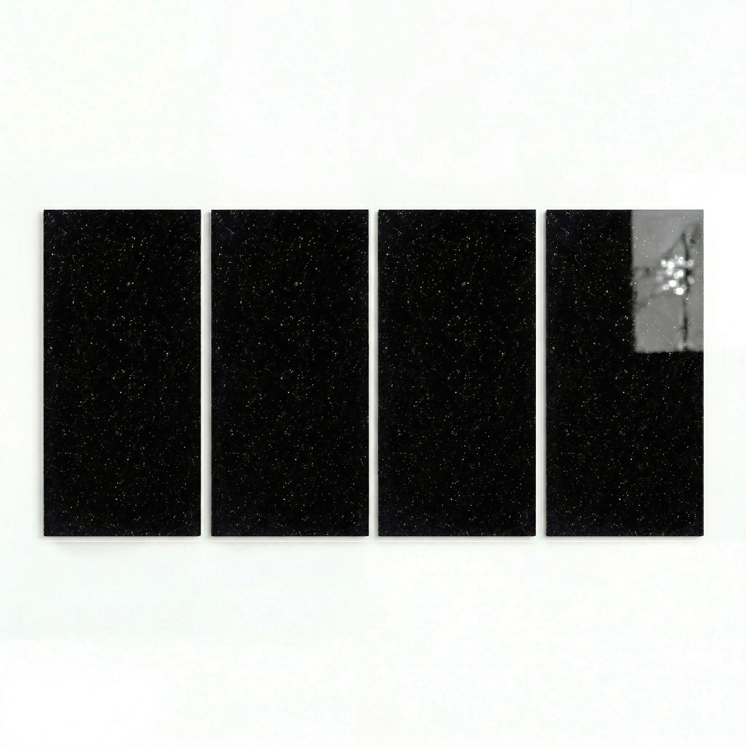 Placi granit Star Galaxy negru cu cristale aurii 60x30 cm pentru blaturi premium
